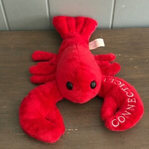 Vintage 1997 Wishpet Rocky Lobster Plush Connecticut Souvenir Red Stuffed Animal